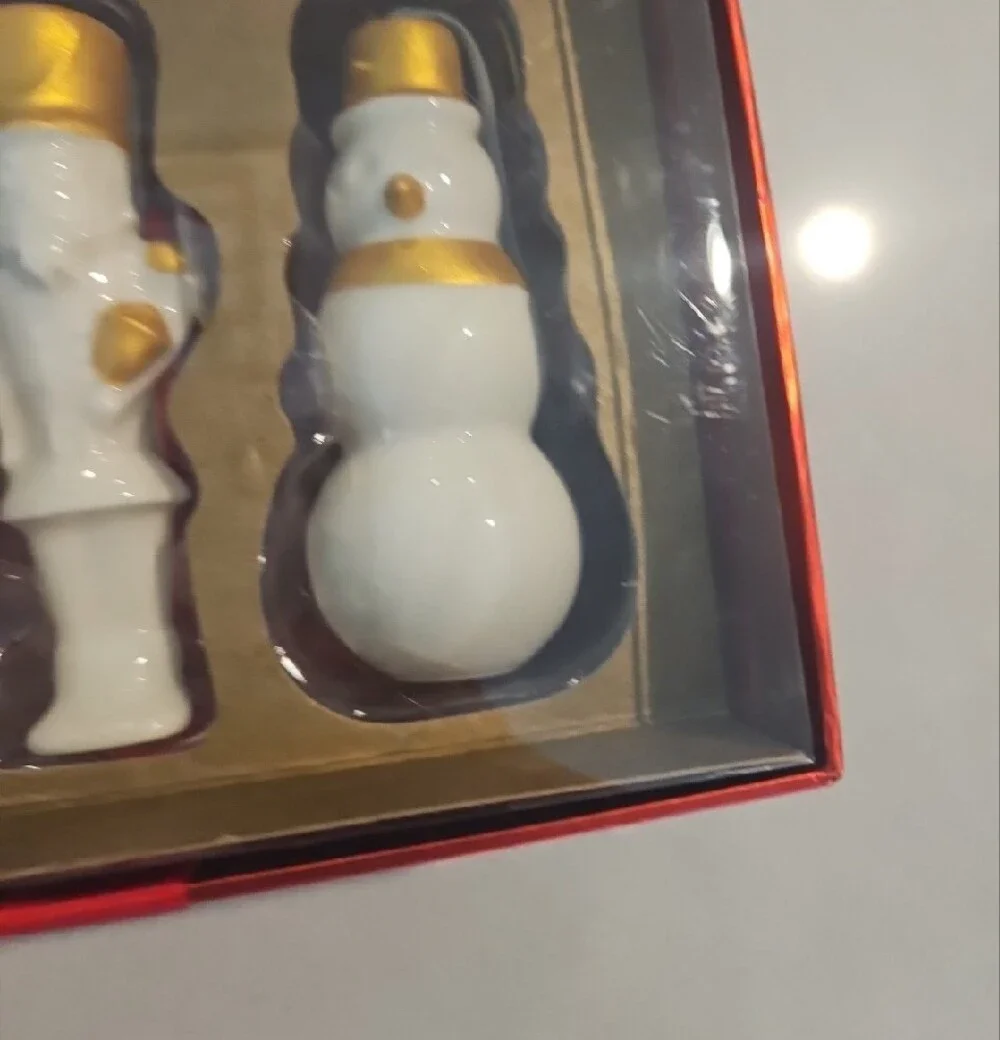 Starbucks White and Gold Holiday Ornament Set - Fox Nutcracker Snowman